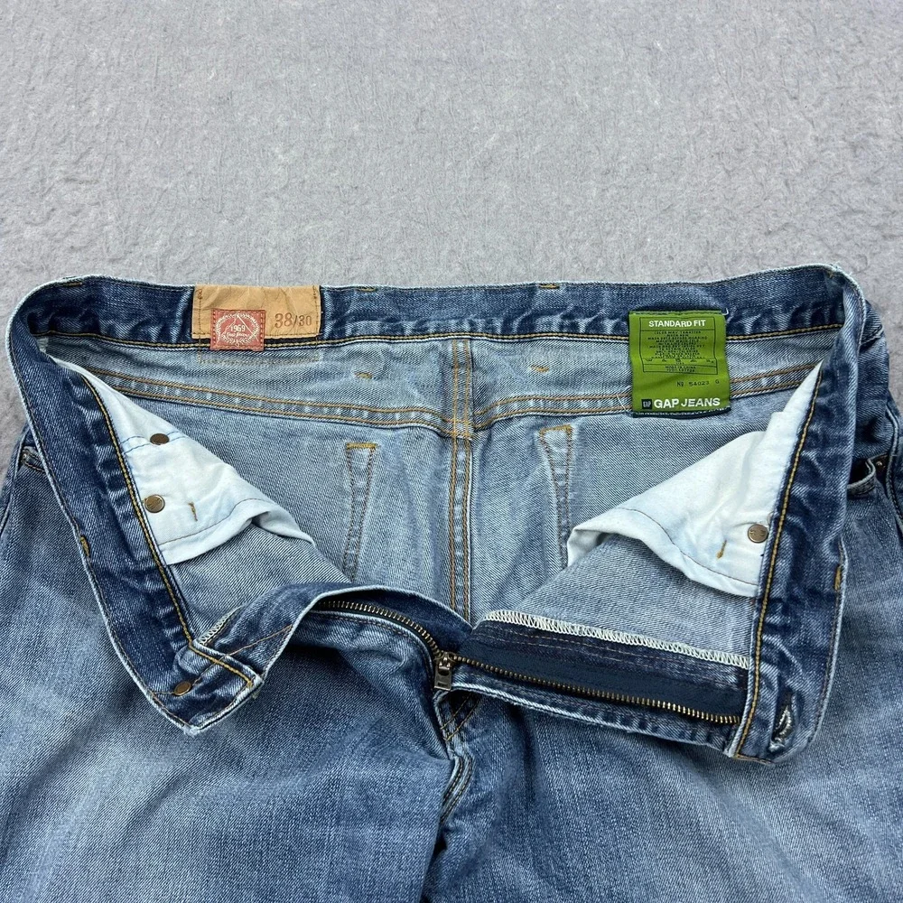 Gap 1969 Jeans Mens 38x30 Standard Fit 54023 Blue Medium‎ Authentic Wash Denim